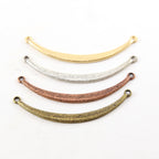 65mmx5mm Pewter Long Thick Curved Textured Metal Connector Necklace