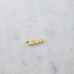 12mmx5mm Sterling Silver or Vermeil Tiny Cursive Love Cut Out Word Charm Rose
