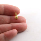 Sterling Silver or Vermeil Teeny Tiny 3D Pineapple Tropical Charm or Hawaii