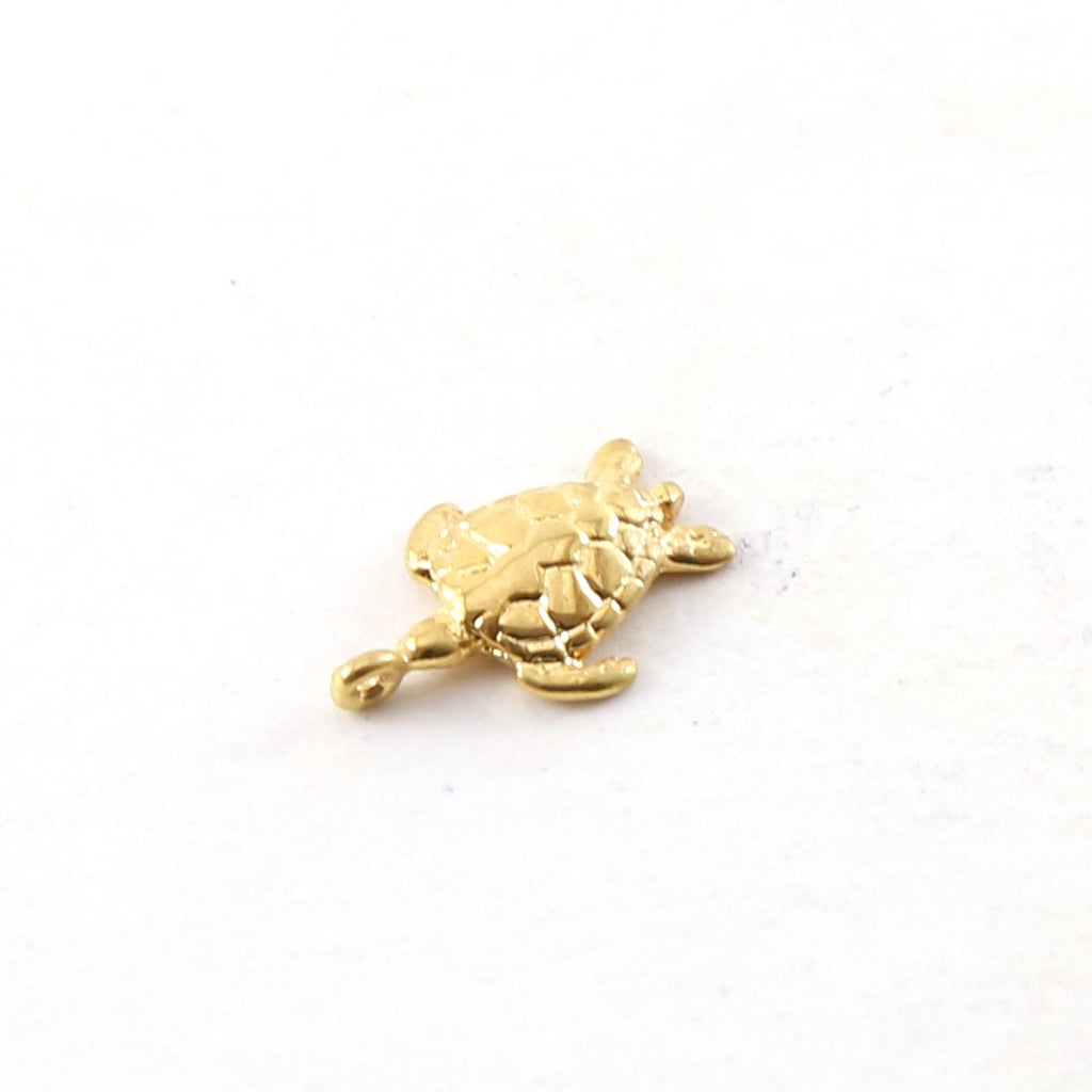 Sterling Silver or Vermeil Small Sea Turtle Charm Ocean Summer Vacation Animal