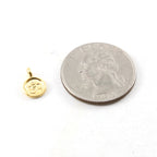 Sterling Silver or Vermeil Tiny Mini Round Om Ohm Stamped Embossed Charm