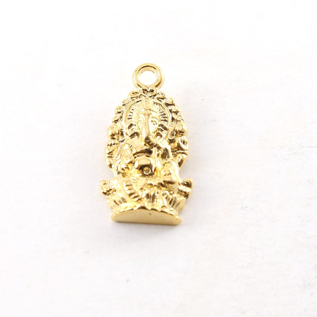 25mmx12mm Sterling Silver or Vermeil Large Detailed Ganesh Deity Charm Hindu