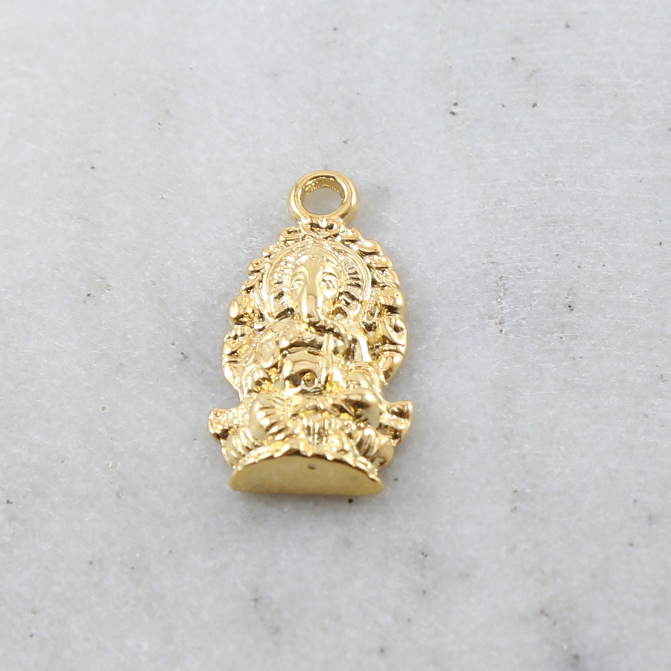25mmx12mm Sterling Silver or Vermeil Large Detailed Ganesh Deity Charm Hindu
