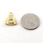 Sterling Silver or Vermeil Large Buddha Sitting Yoga Pendant Ohm Meditation