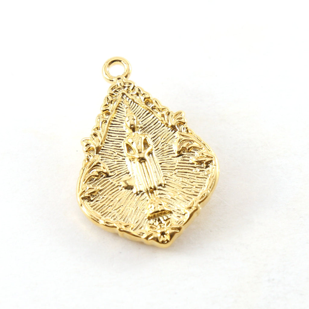 Sterling Silver or Vermeil Double Sided Buddha Pointed Teardrop Detailed Yoga
