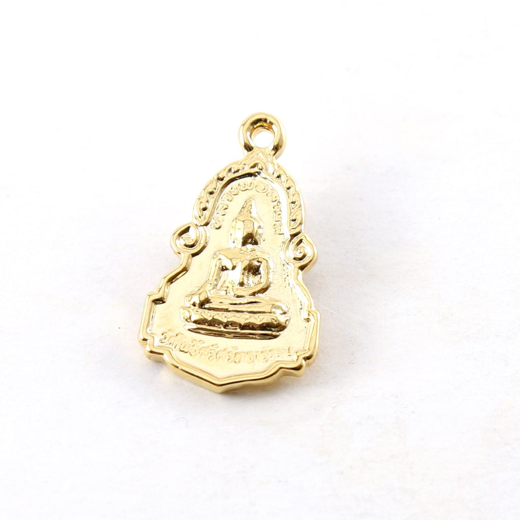Sterling Silver or Vermeil Double Sided Ornate Buddha Detailed Yoga Pendant
