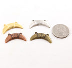 Pewter Modern Crescent Horn Connector Curved Horn Point Dagger