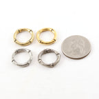 Pewter Medium Rugged Lined 17mm Metal Raw Open Circle Life (2pc)