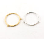 Pewter Large Textured Hammered Double Top Loop Open Circle