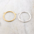 Pewter Large Textured Hammered Double Top Loop Open Circle
