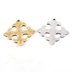 40mmx40mm Pewter Large Flat Fleur De Lis Cross Pendant Religious