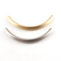 73mmx4mm Pewter Extra Large Long Curved Bar Tube Metal Bead Leather