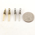 30mmx3mm Pewter Metal Tribal Spike with Ball Dagger Pendant Point Charm (2pc)