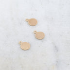 14K Gold Filled 7mm Stamping Round Circle Disc Charm with Loop (3pc)