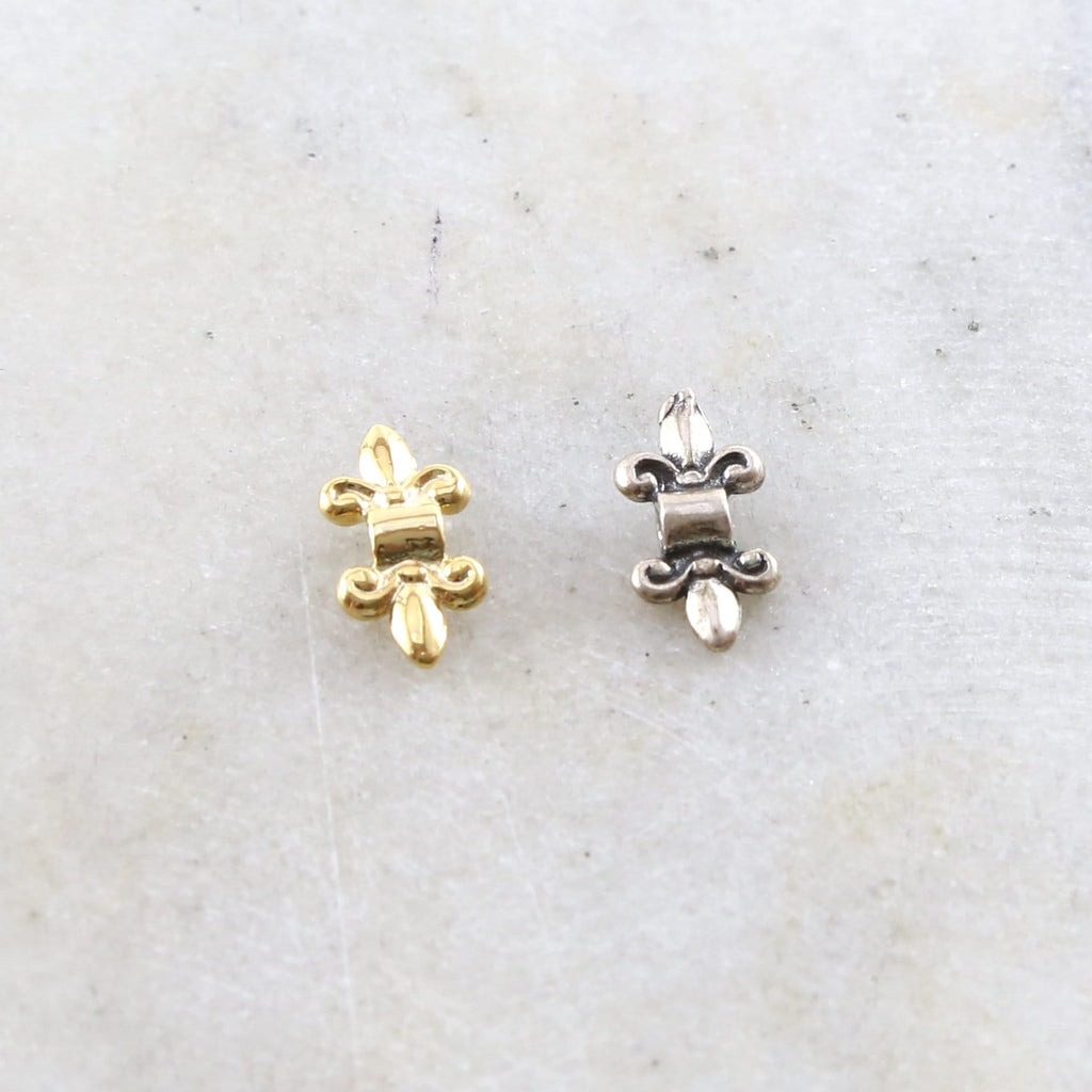 Sterling Silver or Vermeil Fleur De Lis Spacer Bead Fancy Accent Charm