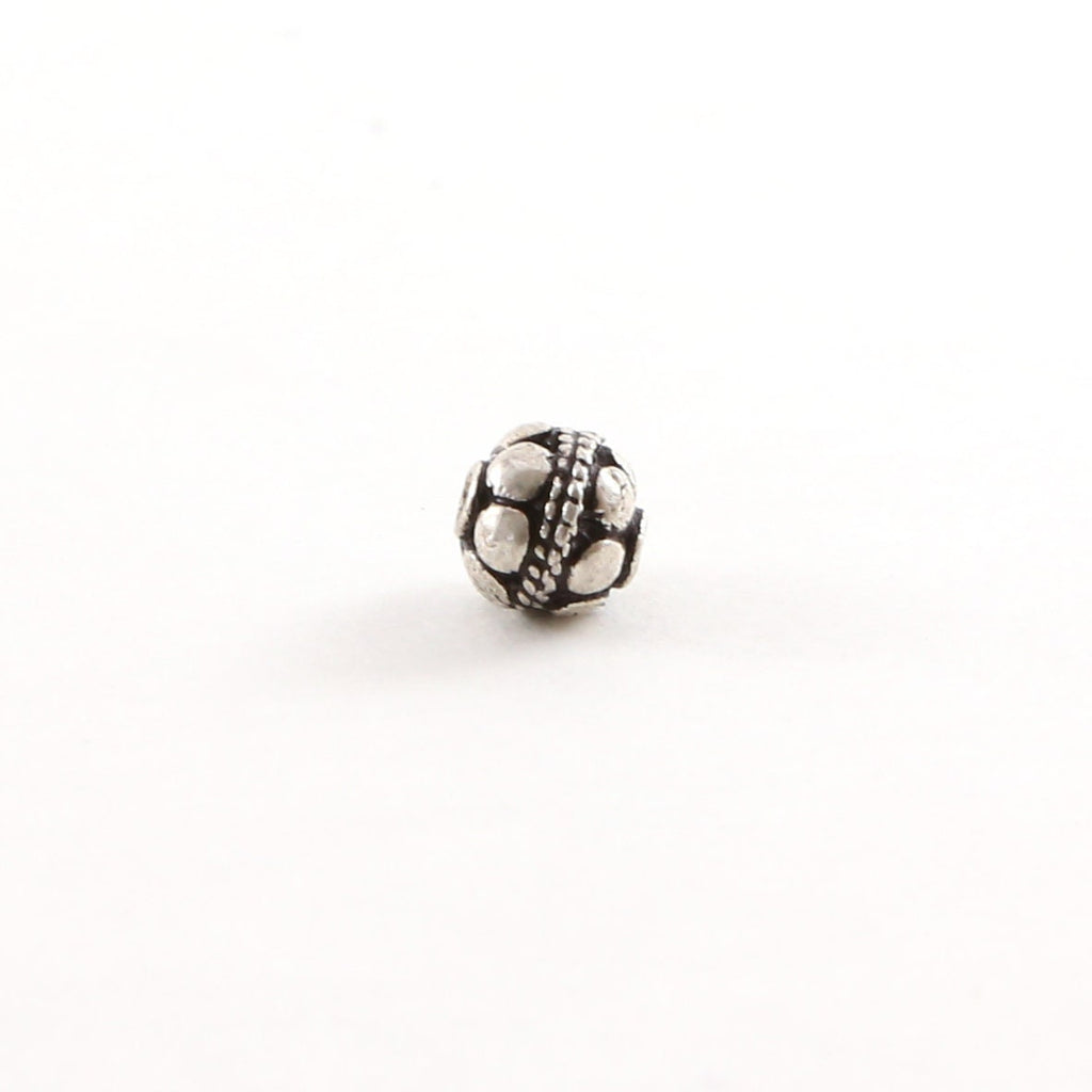Sterling Silver Bali Style Accent Round Spacer Bead