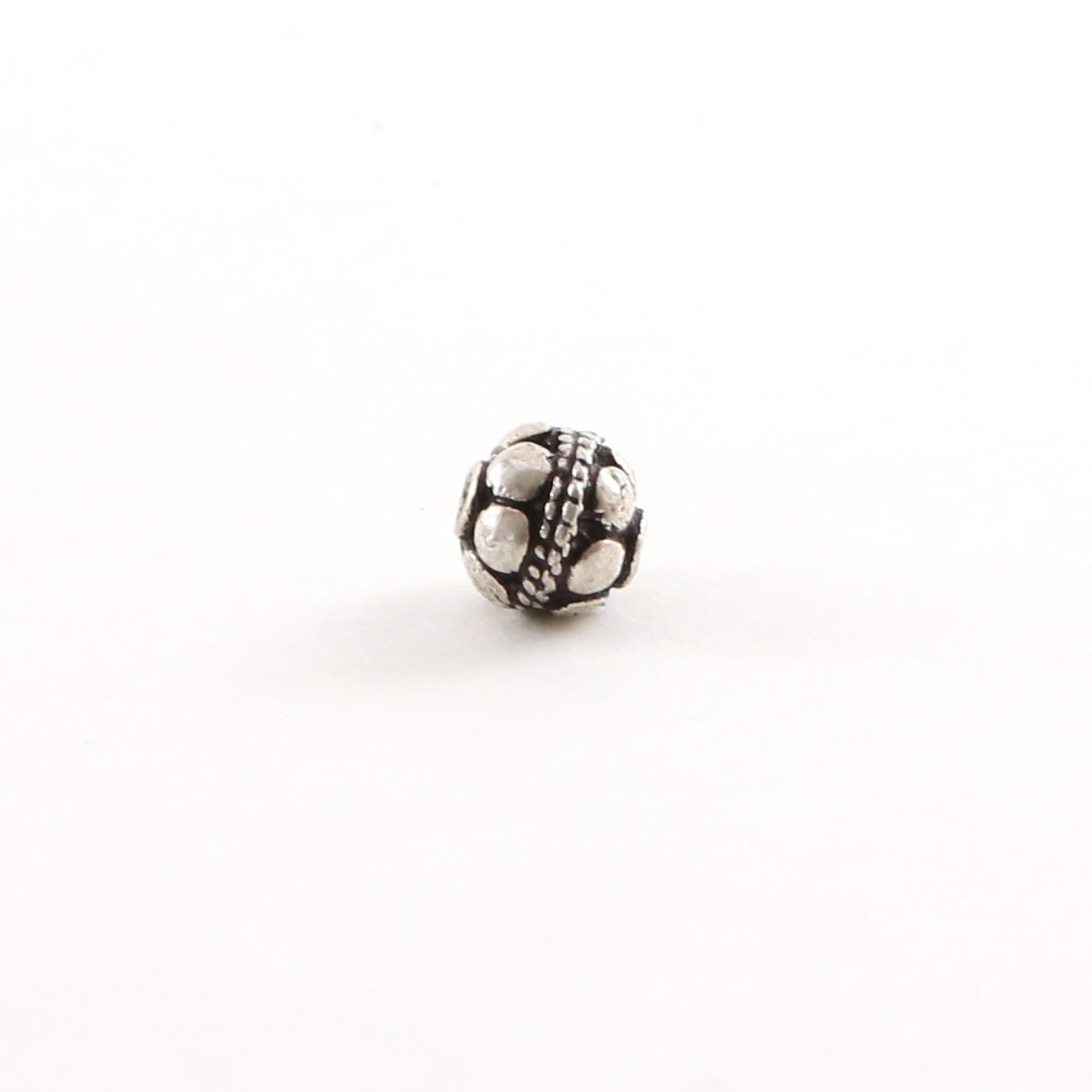 Sterling Silver Bali Style Accent Round Spacer Bead