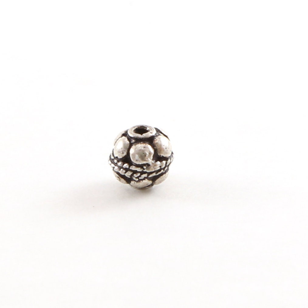 Sterling Silver Bali Style Accent Round Spacer Bead