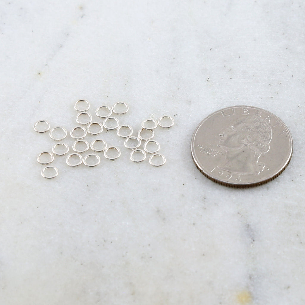Sterling Silver 4mm 21 Gauge Soldered Closed Jump Rings Charm Links (25pc)