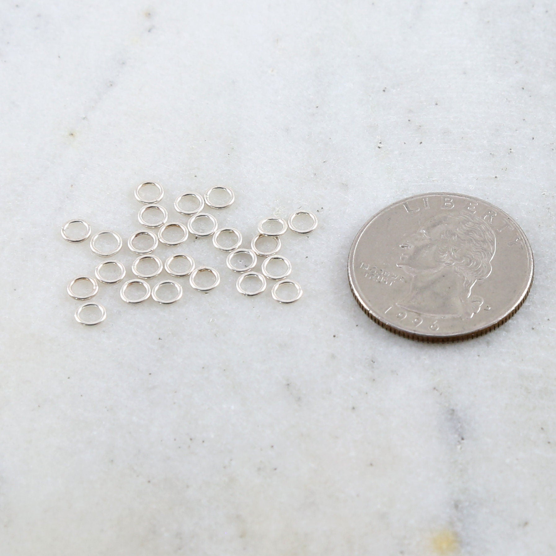 Sterling Silver 4mm 21 Gauge Soldered Closed Jump Rings Charm Links (25pc)