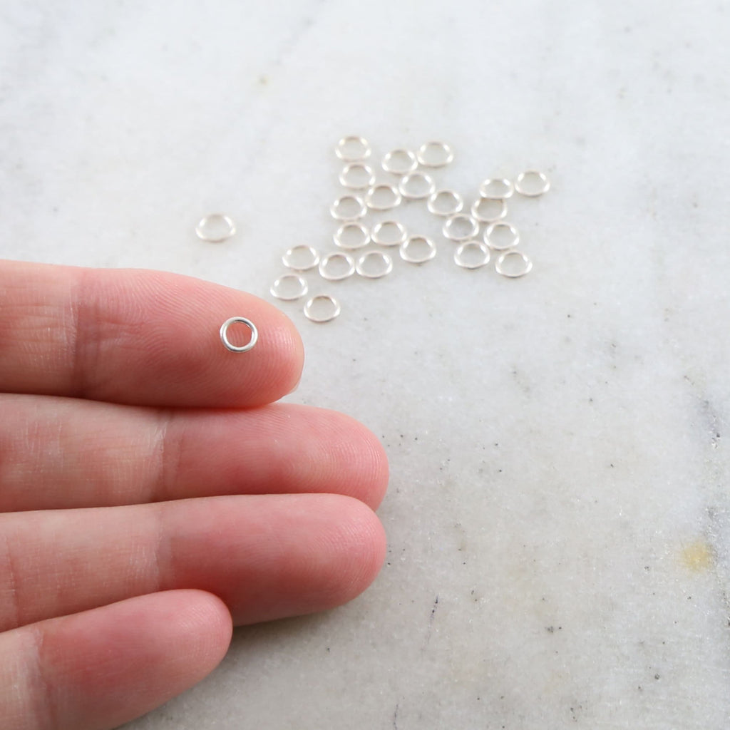 Sterling Silver 4mm 21 Gauge Soldered Closed Jump Rings Charm Links (25pc)