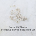 Sterling Silver 3mm 24 Gauge Soldered Closed Jump Rings Charm Links (25pc)