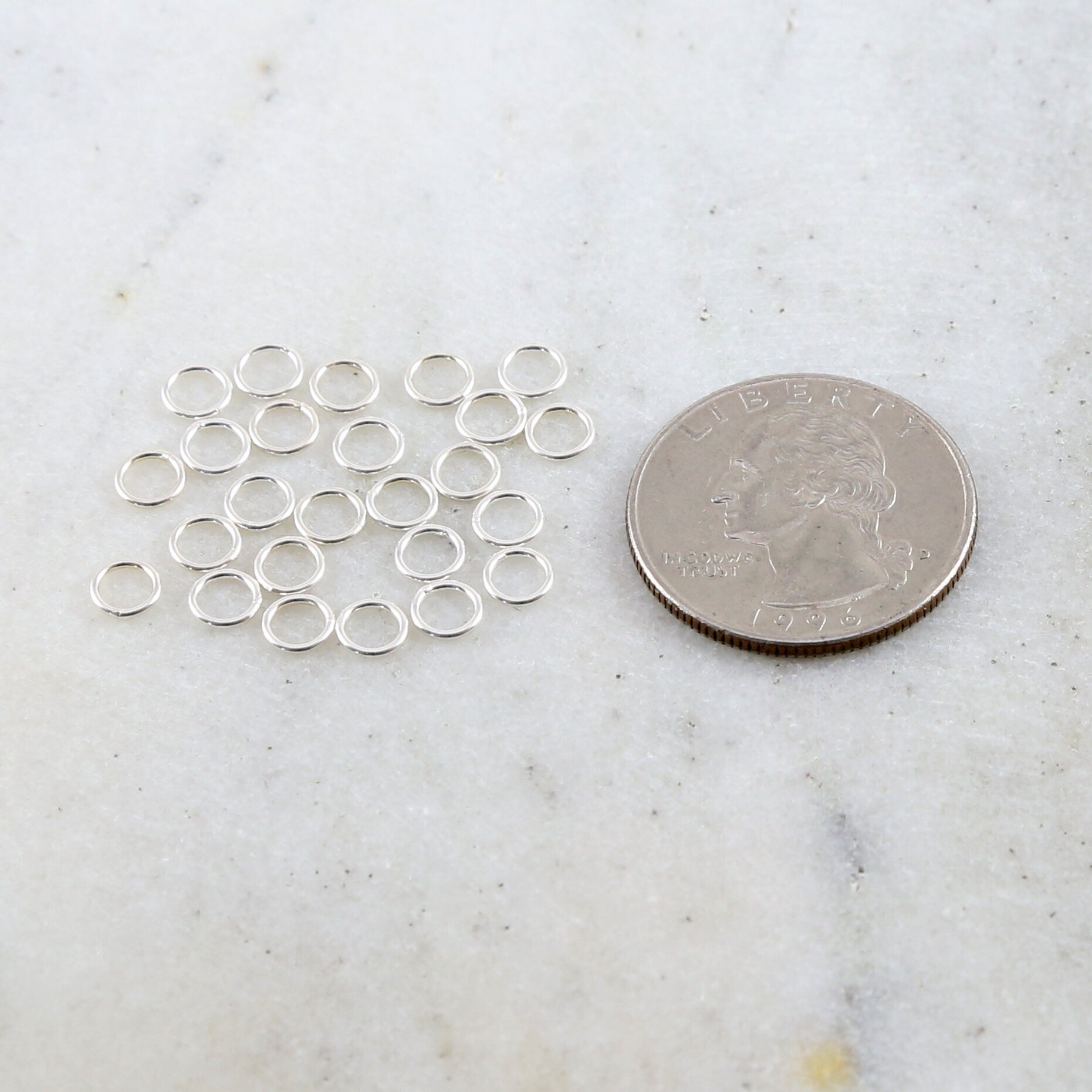 Sterling Silver 5.5mm 20 Gauge Soldered Closed Jump Rings Charm Links (25pc)
