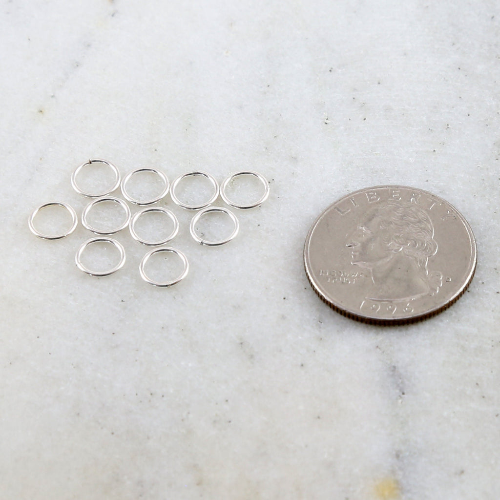 Sterling Silver 7mm 19 Gauge Soldered Closed Jump Rings Charm Links (10pc)