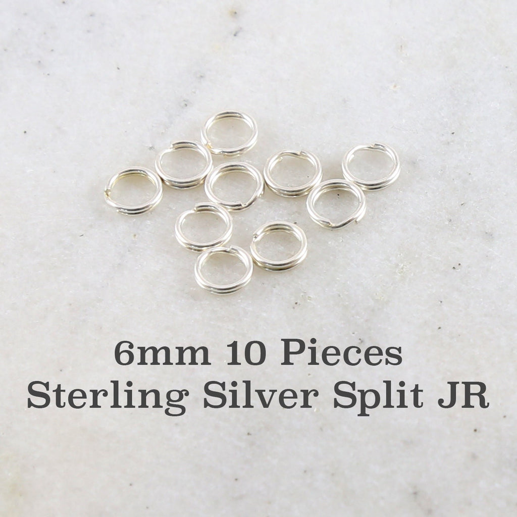 Sterling Silver 6mm Split Jump Rings Charm Links Findings (10pc)