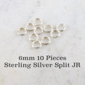 Sterling Silver 6mm Split Jump Rings Charm Links Findings (10pc)