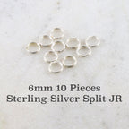 Sterling Silver 6mm Split Jump Rings Charm Links Findings (10pc)