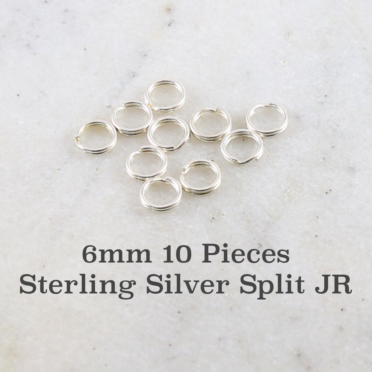 Sterling Silver 6mm Split Jump Rings Charm Links Findings (10pc)