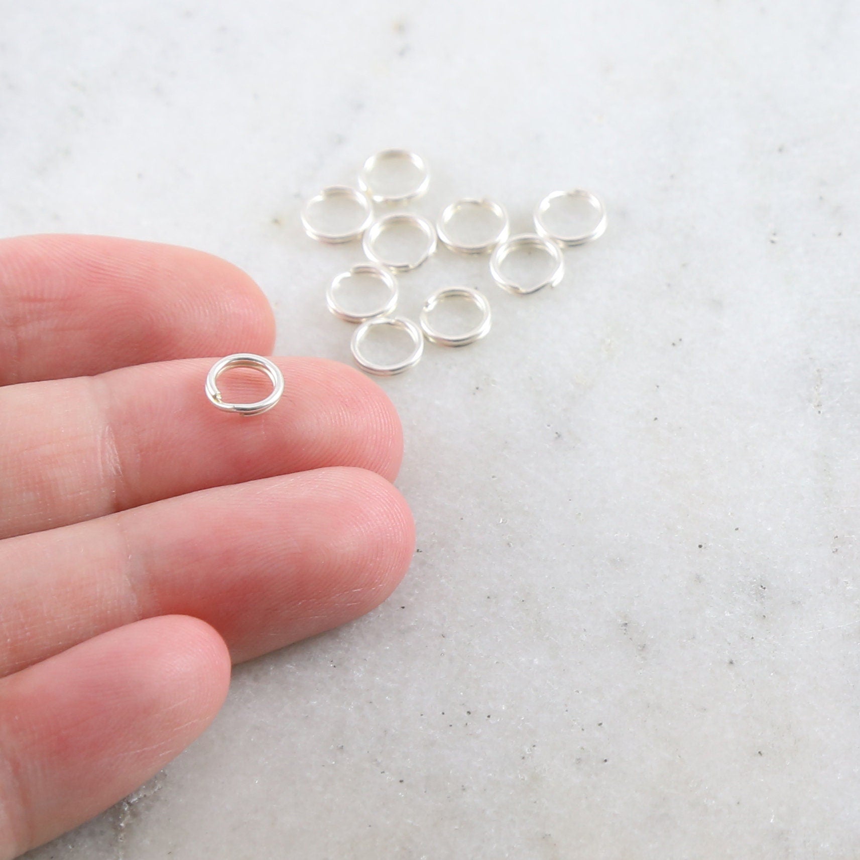 Sterling Silver 6mm Split Jump Rings Charm Links Findings (10pc)