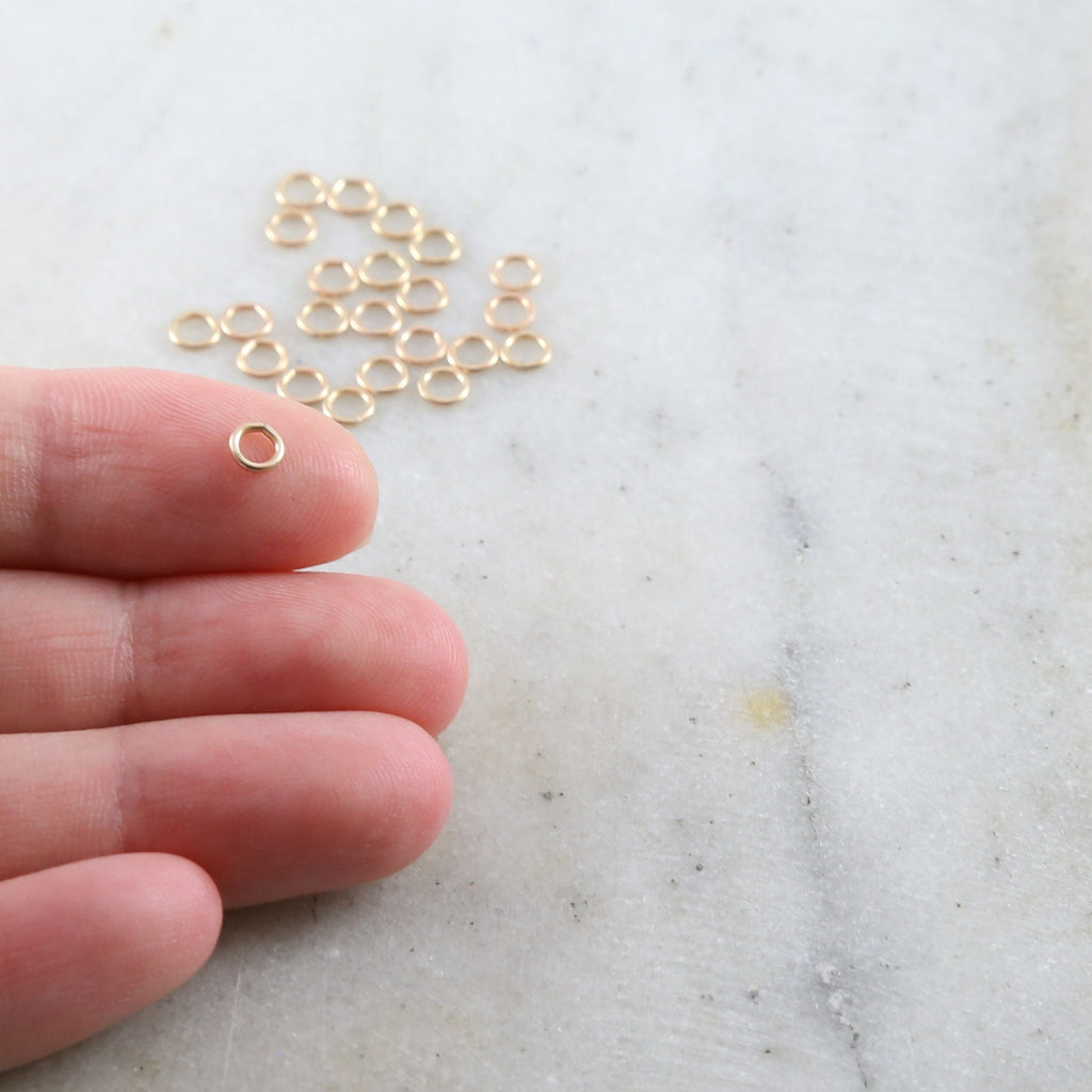 14K Gold Filled 4mm 21 Gauge Soldered Closed Jump Rings Charm Links (25pc)
