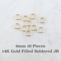 14K Gold Filled 6mm 20 Gauge Soldered Closed Jump Rings Charm Links (10pc)