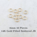 14K Gold Filled 6mm 20 Gauge Soldered Closed Jump Rings Charm Links (10pc)