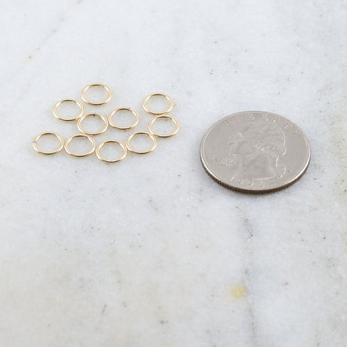 14K Gold Filled 7mm 19 Gauge Soldered Closed Jump Rings Charm Links (10pc)