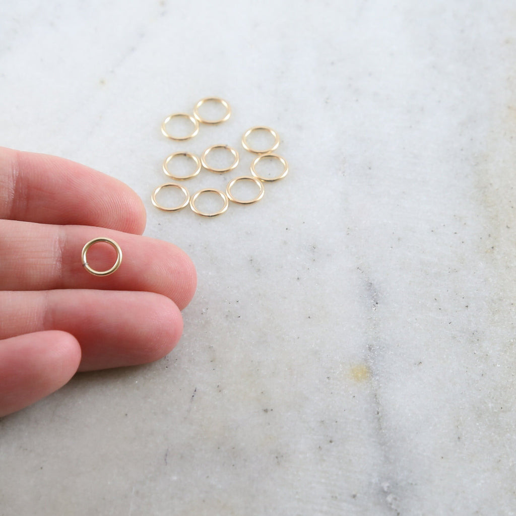 14K Gold Filled 7mm 19 Gauge Soldered Closed Jump Rings Charm Links (10pc)