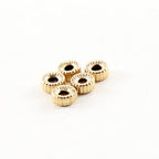 14K Gold Filled 4mm Corrugated Seamless Pony Rondelle Spacer Beads (5pc)