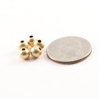 14K Gold Filled 6mm Smooth Matte Gold Seamless Round Spacer Beads (5pc)