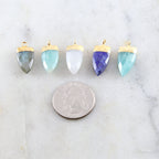Sterling Silver or Gold Plated Beautiful Gemstone Point Dagger Charm Pendant