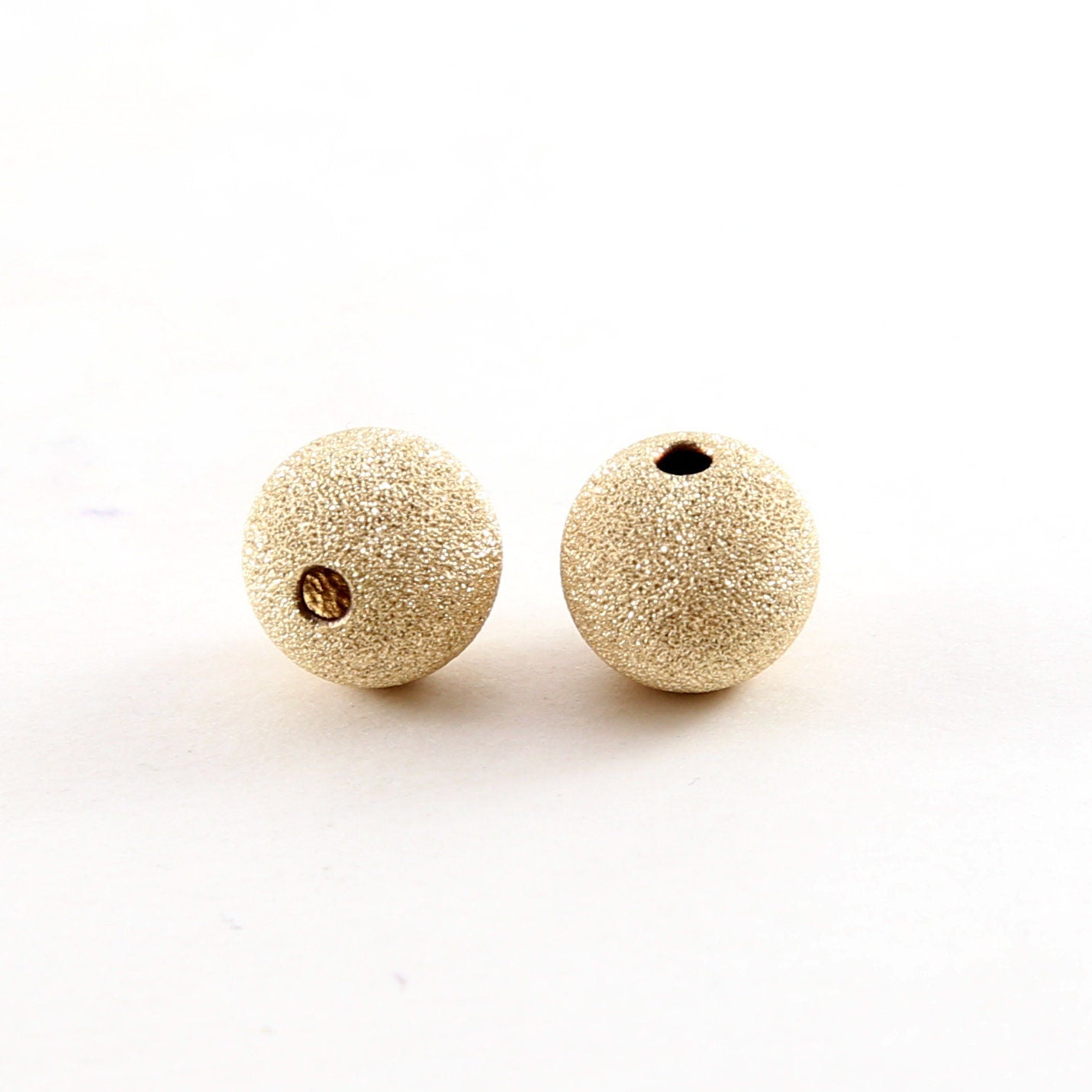 14K Gold Filled 10mm Stardust Bead Shiny Sparkle Seamless Round Spacer (2pc)