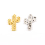 Sterling Silver or Vermeil Flat Cactus Charm Southwestern Desert Charm Summer