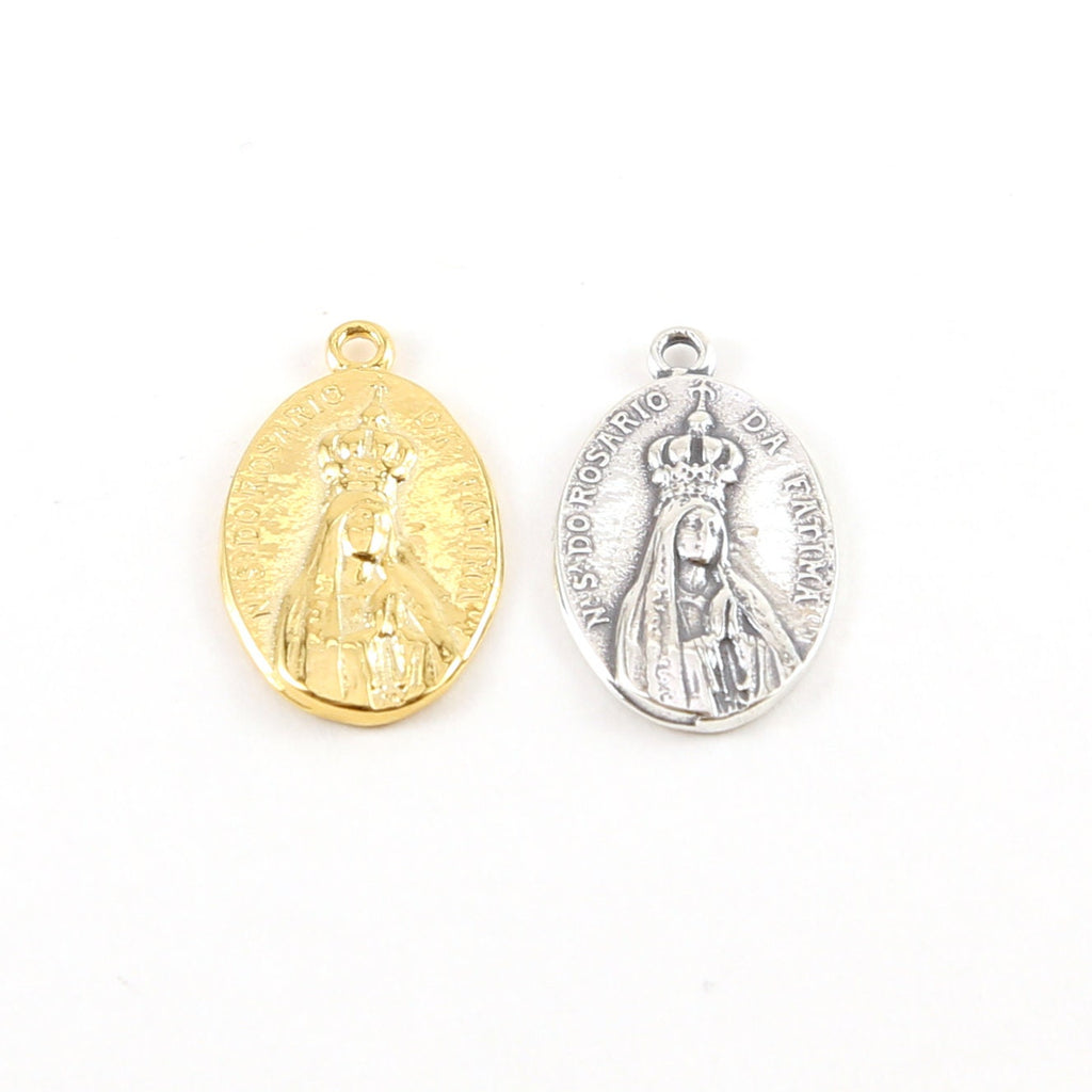 20mmx12mm Sterling Silver or Vermeil Our Lady of Fatima Double Sided Small
