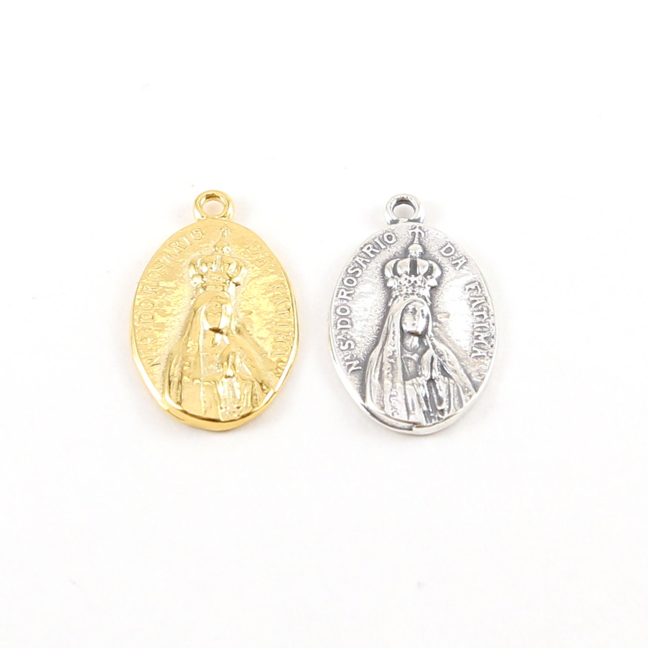 20mmx12mm Sterling Silver or Vermeil Our Lady of Fatima Double Sided Small