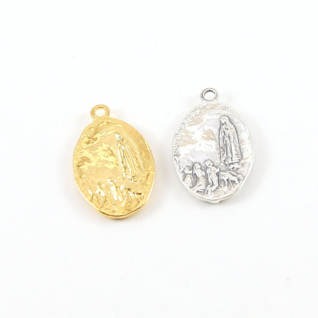 20mmx12mm Sterling Silver or Vermeil Our Lady of Fatima Double Sided Small