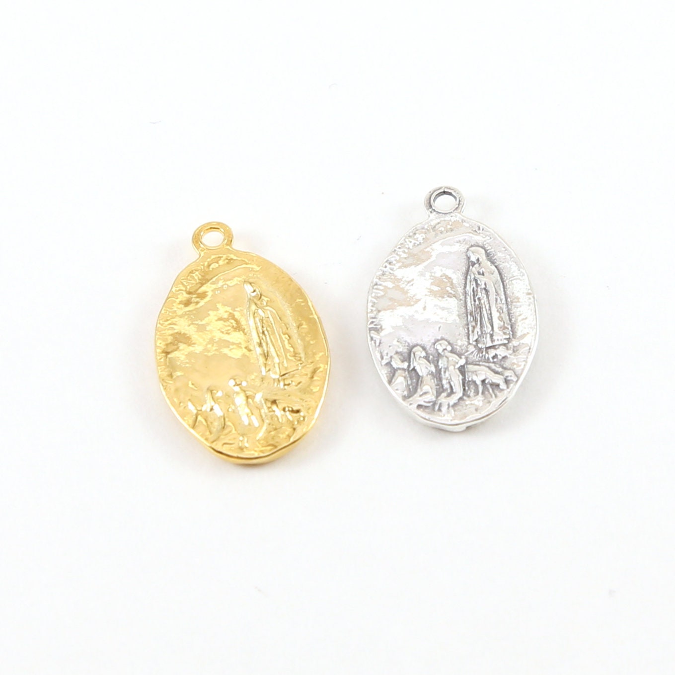 20mmx12mm Sterling Silver or Vermeil Our Lady of Fatima Double Sided Small