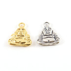 Sterling Silver or Vermeil Large Buddha Sitting Yoga Pendant Ohm Meditation