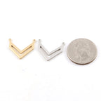 20mmx20mm Pewter Open Chevron Necklace Connector Bar Charm in Matte Gold