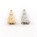 Pewter Metal Small Tassel Replica Pendant Charm 20mm x 10mm